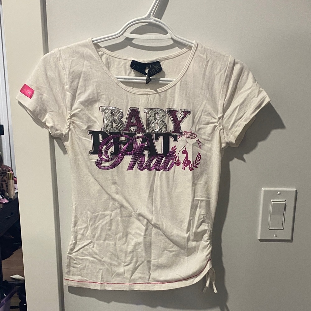 Baby Phat White Tee with Pink Accents